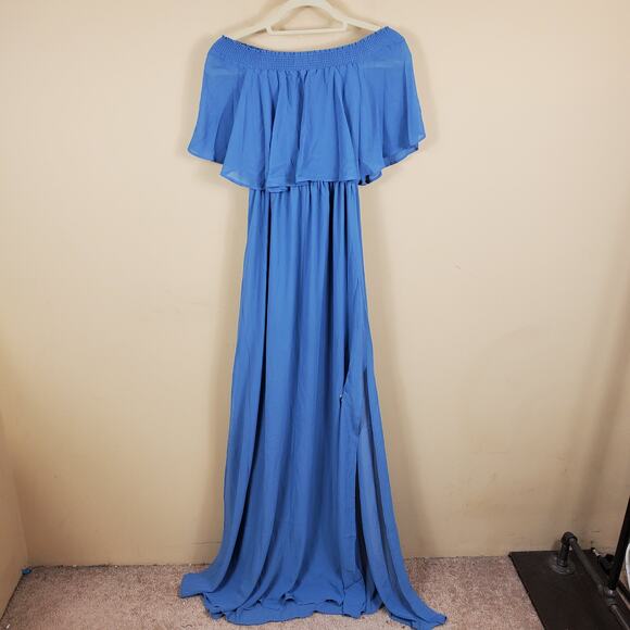 Show Me Your Mumu Hacienda Maxi Dress in Coastal Blue Women's Size S - Picture 9 of 12